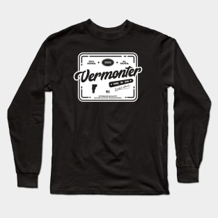 Authentic Vermonter Cool Vintage Light Stamp Print Vermont Resident Gift Long Sleeve T-Shirt